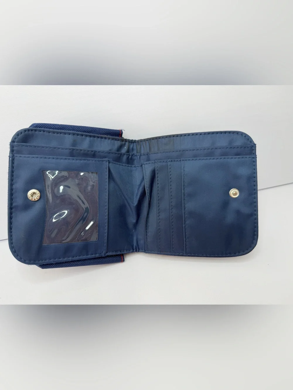Vintage 90s Disney Winnie the Pooh Navy Blue Canvas Trifold Wallet Zippered